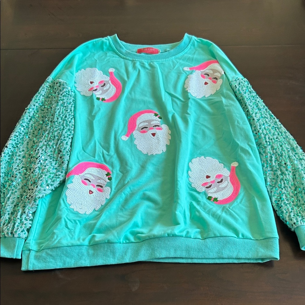Festive Santa Face Sweater woman’s size XXL
